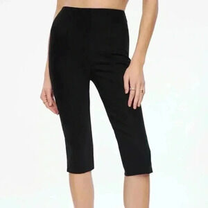 Black Capri Pants with  Slit in Size M